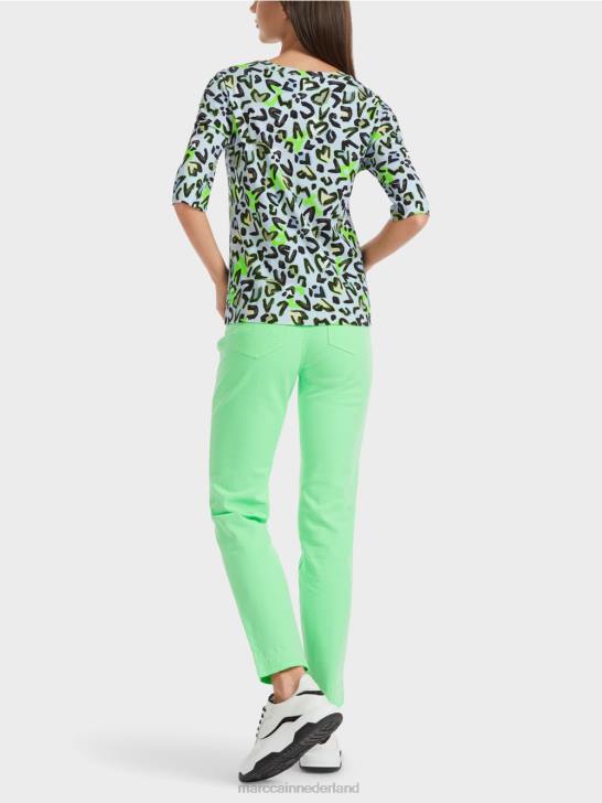 kleding zacht poederblauw 464J1308 T-shirt met all-over print Marc Cain