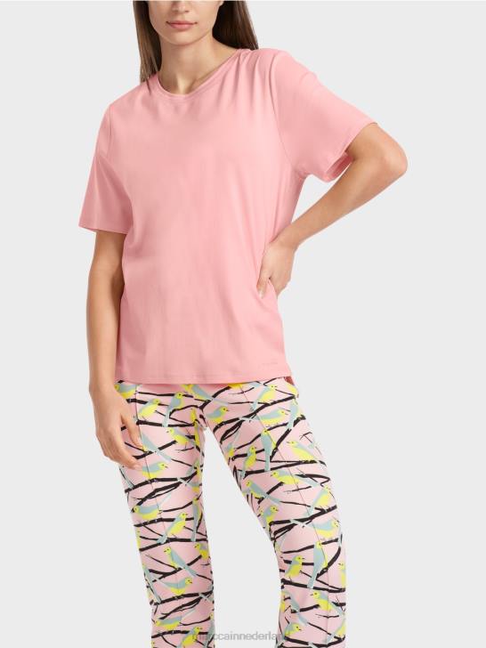 kleding zacht poederroze 464J1322 T-shirt met brede ronde hals Marc Cain