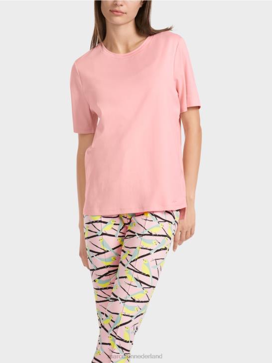 kleding zacht poederroze 464J1322 T-shirt met brede ronde hals Marc Cain