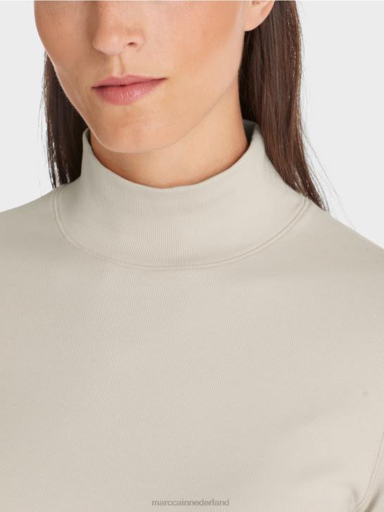 kleding zachte maansteen 464J1312 overhemd met opstaande kraag en -mouwen Marc Cain