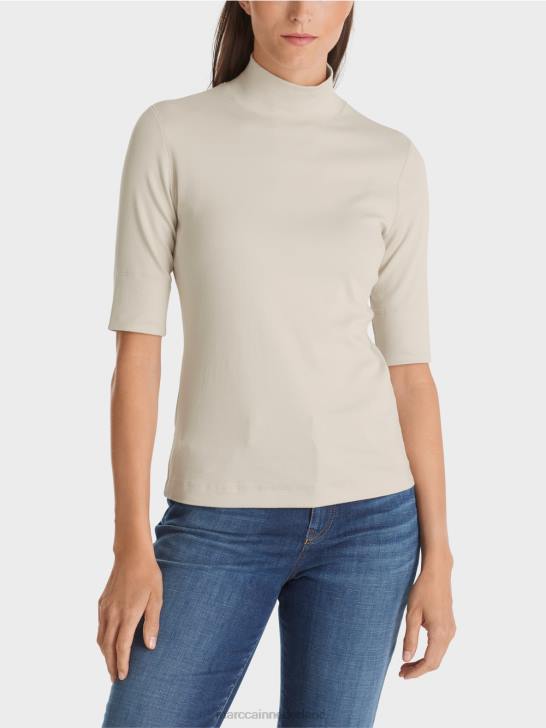 kleding zachte maansteen 464J1312 overhemd met opstaande kraag en -mouwen Marc Cain