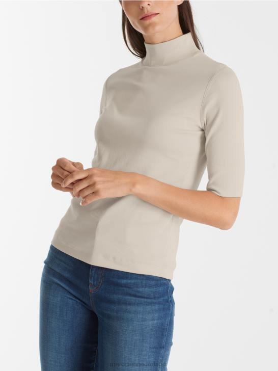 kleding zachte maansteen 464J1312 overhemd met opstaande kraag en -mouwen Marc Cain