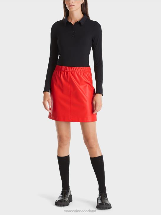 kleding zwart 464J1270 poloshirt van geribde jersey Marc Cain