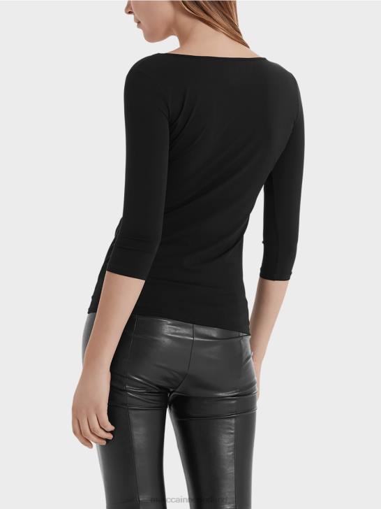 kleding zwart 464J1470 uiterst delicaat shirt met lange mouwen Marc Cain