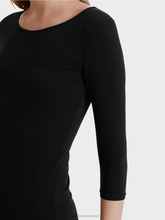kleding zwart 464J1470 uiterst delicaat shirt met lange mouwen Marc Cain