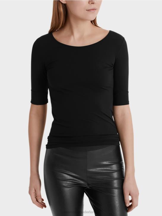 kleding zwart 464J1470 uiterst delicaat shirt met lange mouwen Marc Cain