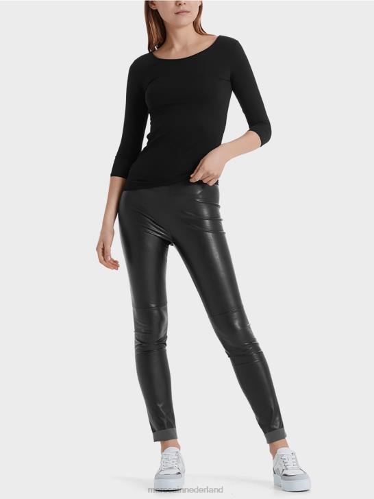 kleding zwart 464J1470 uiterst delicaat shirt met lange mouwen Marc Cain