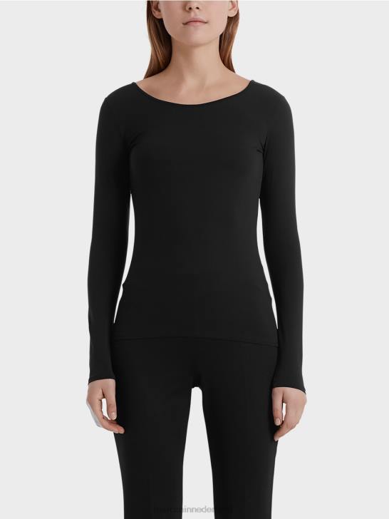 kleding zwart 464J1475 delicaat shirt met lange mouwen Marc Cain