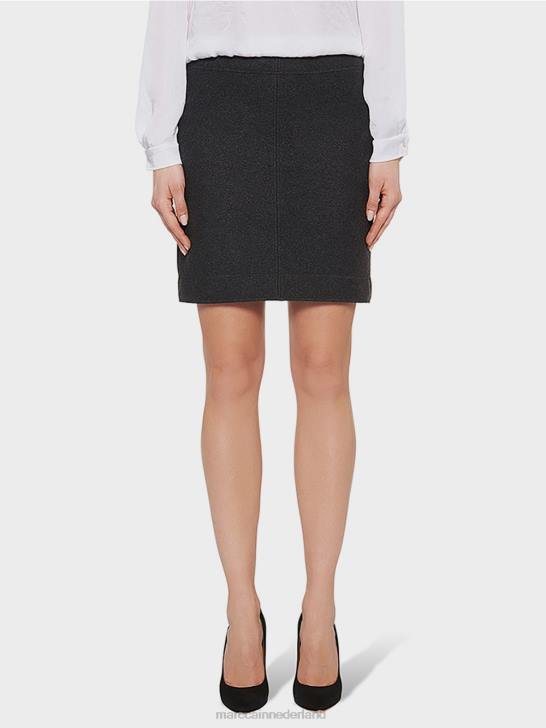 kleding antraciet 464J521 rok met strakke lijnen Marc Cain