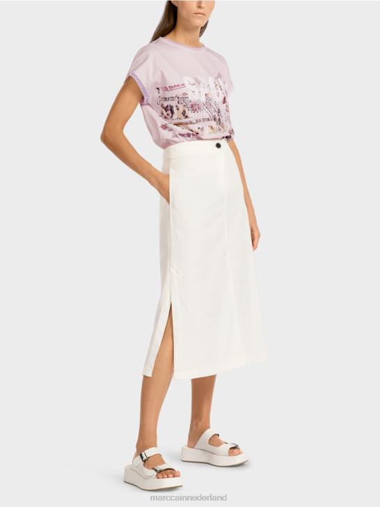 kleding gebroken wit 464J491 uitlopende rok Marc Cain