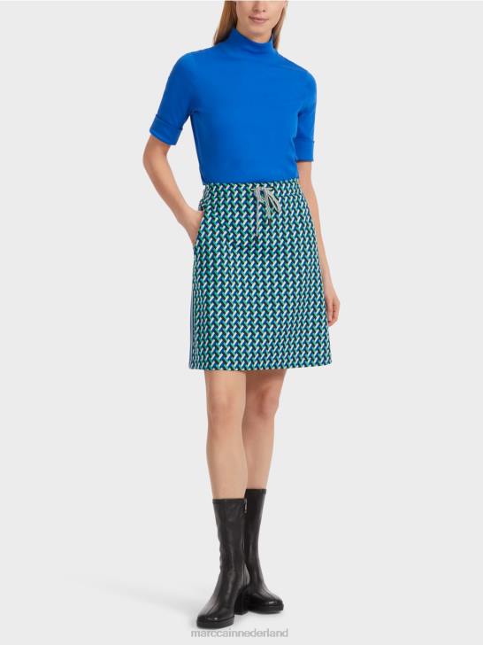 kleding glazuur 464J457 uitlopende rok met all-over dessin Marc Cain