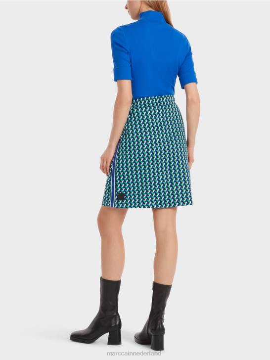 kleding glazuur 464J457 uitlopende rok met all-over dessin Marc Cain