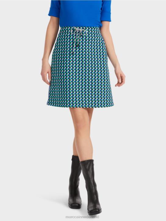 kleding glazuur 464J457 uitlopende rok met all-over dessin Marc Cain