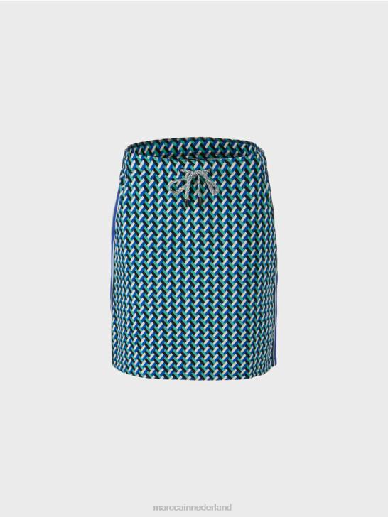 kleding glazuur 464J457 uitlopende rok met all-over dessin Marc Cain