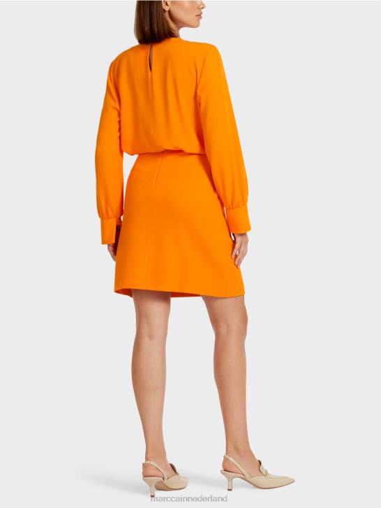 kleding helder oranje 464J512 slim-fit rok met decoratieve mc-ketting Marc Cain