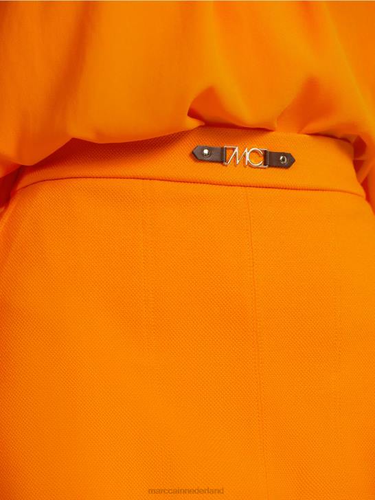 kleding helder oranje 464J512 slim-fit rok met decoratieve mc-ketting Marc Cain