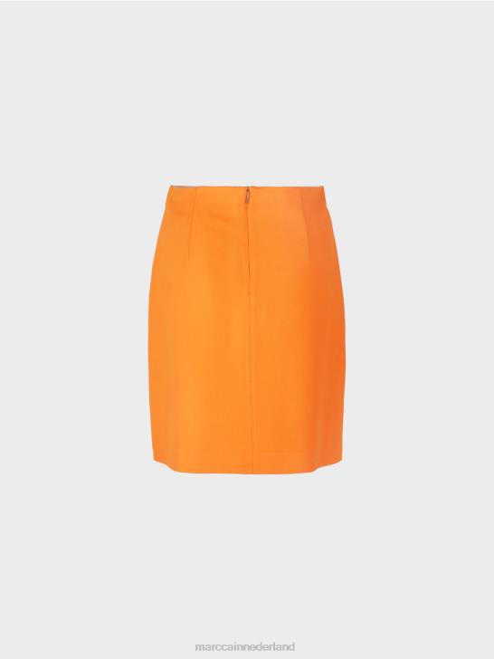 kleding helder oranje 464J512 slim-fit rok met decoratieve mc-ketting Marc Cain