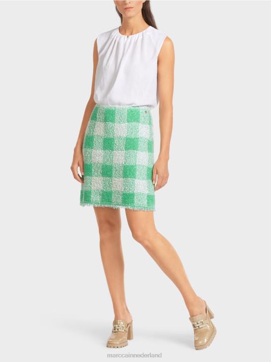 kleding heldere jade 464J495 Vichy geruite rok "gebreid in Duitsland" Marc Cain