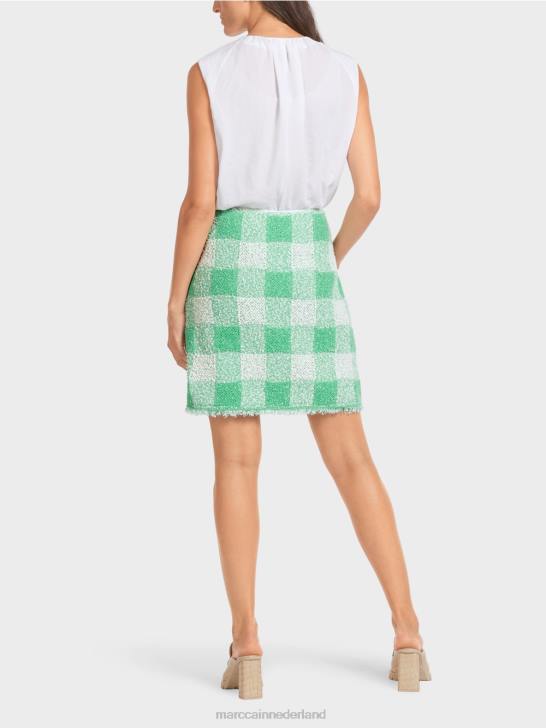 kleding heldere jade 464J495 Vichy geruite rok \"gebreid in Duitsland\" Marc Cain