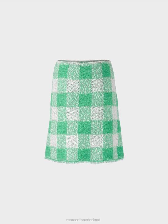 kleding heldere jade 464J495 Vichy geruite rok \"gebreid in Duitsland\" Marc Cain