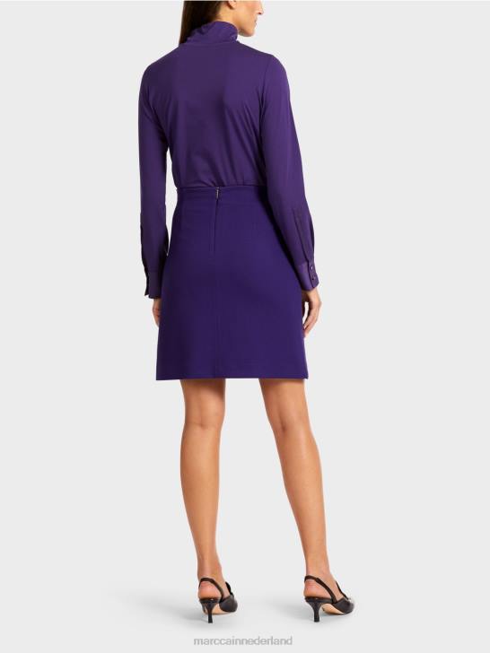 kleding koninklijk paars 464J514 slim-fit rok met decoratieve mc-ketting Marc Cain