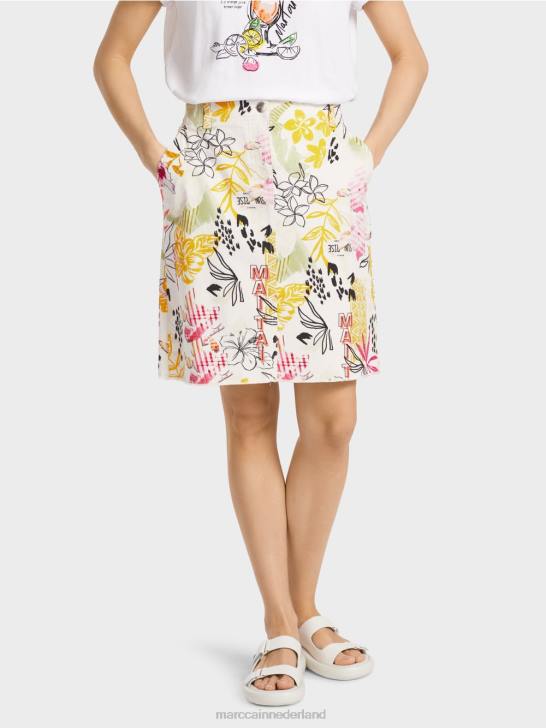 kleding lichte kalk 464J479 \"rethink Together\" minirok met print Marc Cain