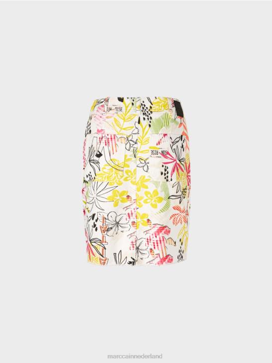 kleding lichte kalk 464J479 \"rethink Together\" minirok met print Marc Cain