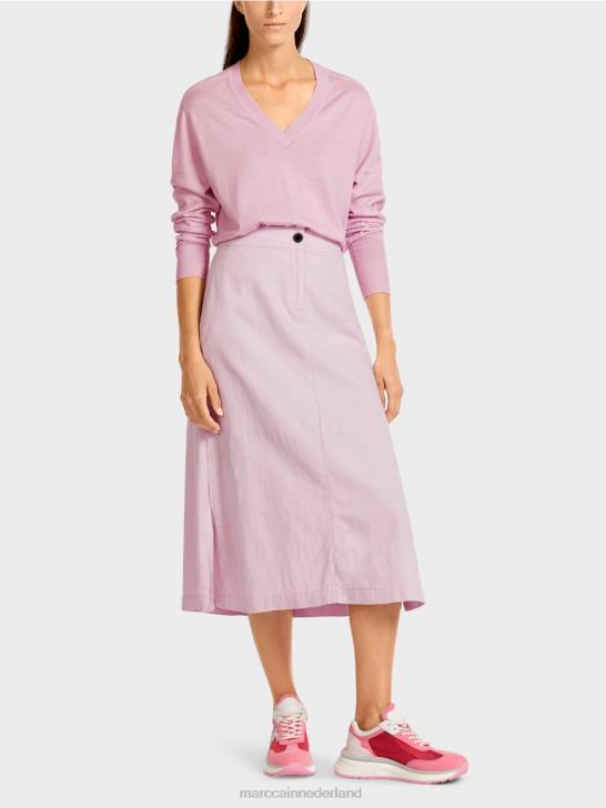 kleding lichte lavendel 464J489 uitlopende rok Marc Cain