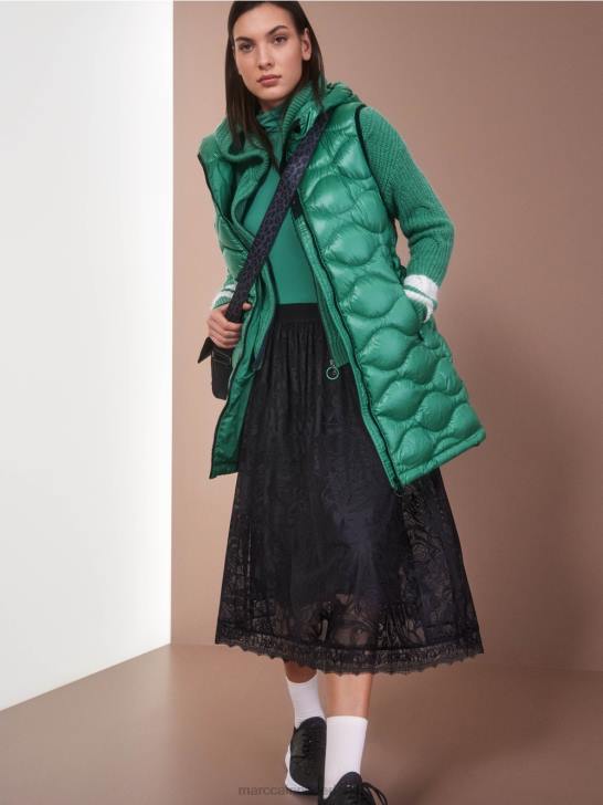 kleding middernacht blauw 464J456 wijde rok van tule kant Marc Cain