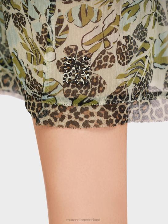 kleding zacht dakraam 464J498 gelaagde rok van viscose-crêpe Marc Cain