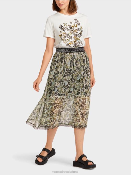 kleding zacht dakraam 464J498 gelaagde rok van viscose-crêpe Marc Cain