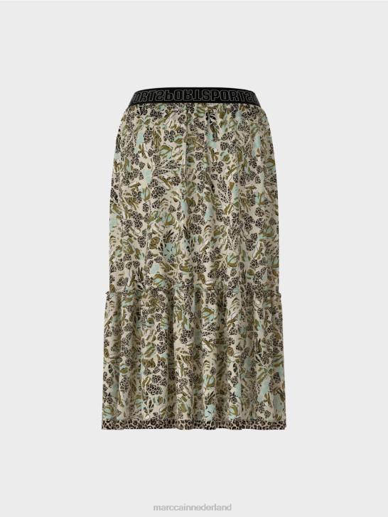 kleding zacht dakraam 464J498 gelaagde rok van viscose-crêpe Marc Cain