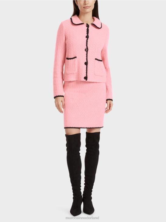 kleding zacht poederroze 464J474 minirok gebreid in Duitsland Marc Cain