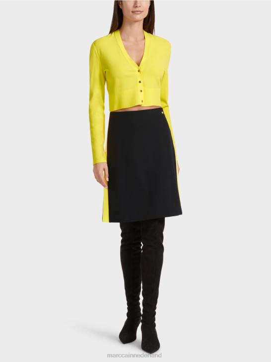 kleding zwart 464J475 minirok met kleurblokkerende strepen Marc Cain