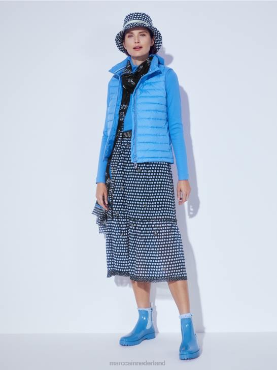 kleding zwart 464J505 wijde rok met stippen van viscose Marc Cain