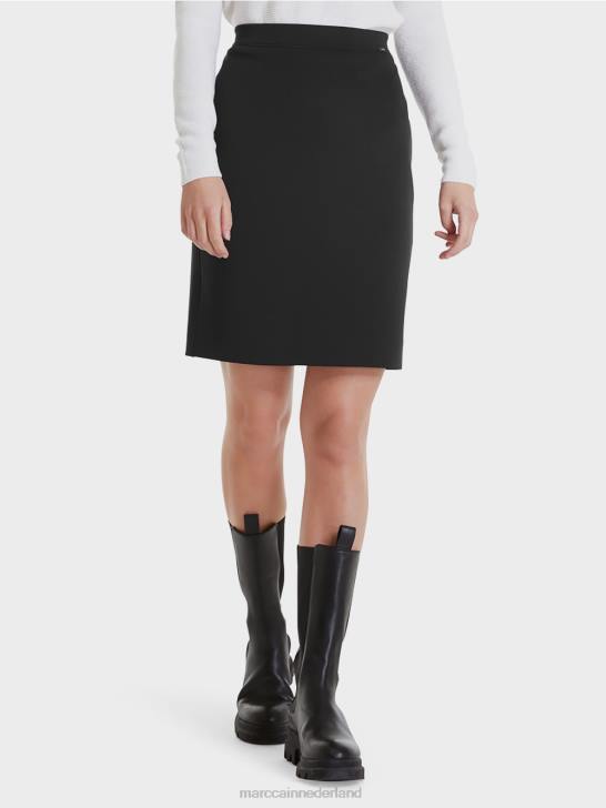 kleding zwart 464J515 rok van stretchjersey Marc Cain