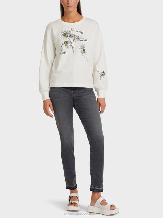 kleding gebroken wit 464J1228 Oversized sweatshirt met 3D-elementen Marc Cain