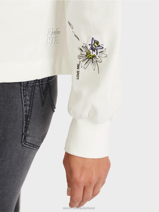 kleding gebroken wit 464J1228 Oversized sweatshirt met 3D-elementen Marc Cain
