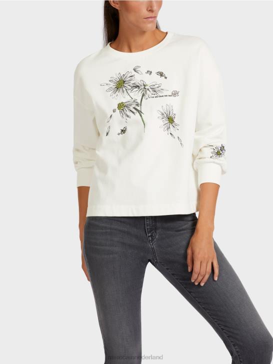kleding gebroken wit 464J1228 Oversized sweatshirt met 3D-elementen Marc Cain