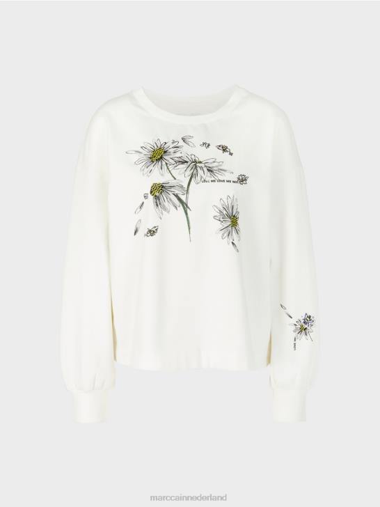 kleding gebroken wit 464J1228 Oversized sweatshirt met 3D-elementen Marc Cain