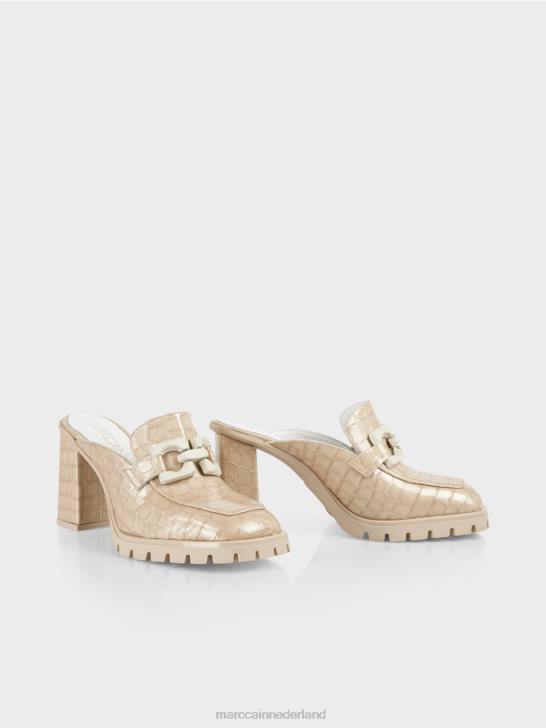 schoenen poeder crème 464J1630 "Samen opnieuw nadenken" slip-ons van imitatie-krokodillenleer Marc Cain