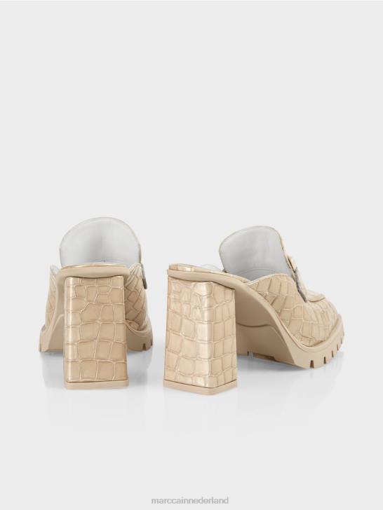 schoenen poeder crème 464J1630 \"Samen opnieuw nadenken\" slip-ons van imitatie-krokodillenleer Marc Cain