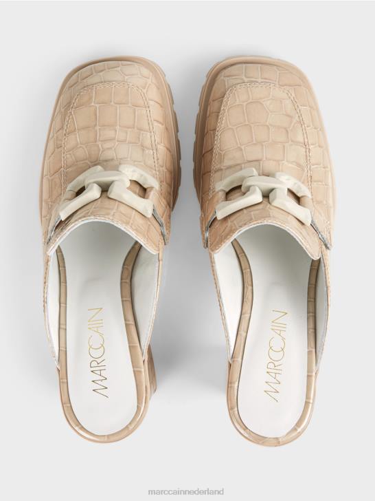 schoenen poeder crème 464J1630 \"Samen opnieuw nadenken\" slip-ons van imitatie-krokodillenleer Marc Cain