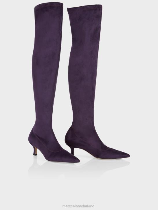 schoenen schaduwrijke pruim 464J1587 overknees met kitten heels Marc Cain