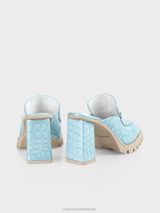 schoenen sfeervol blauw 464J1639 \"Samen opnieuw nadenken\" slip-ons van imitatie-krokodillenleer Marc Cain