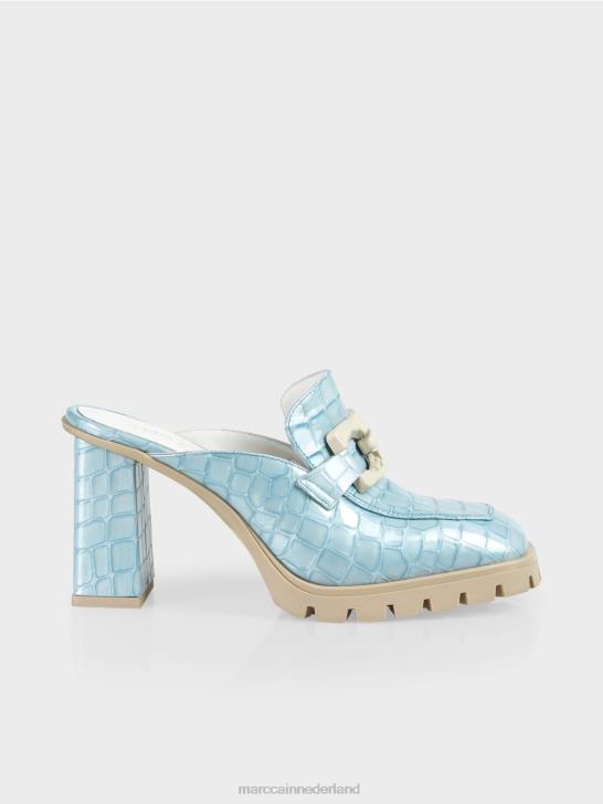 schoenen sfeervol blauw 464J1639 \"Samen opnieuw nadenken\" slip-ons van imitatie-krokodillenleer Marc Cain