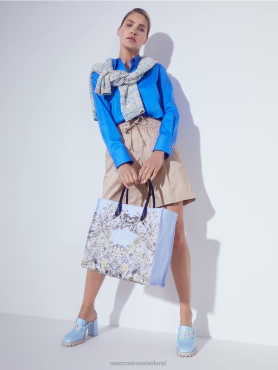 schoenen sfeervol blauw 464J1639 \"Samen opnieuw nadenken\" slip-ons van imitatie-krokodillenleer Marc Cain