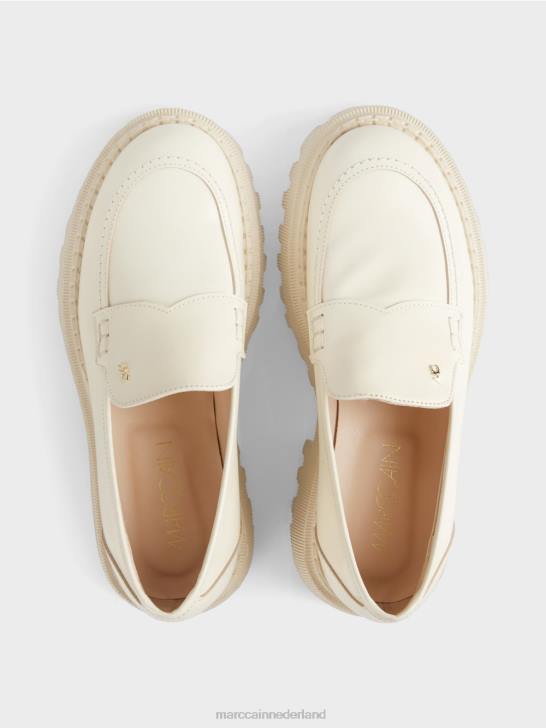 schoenen donkere crème 464J1558 lage schoenen met decoratieve stiksels Marc Cain