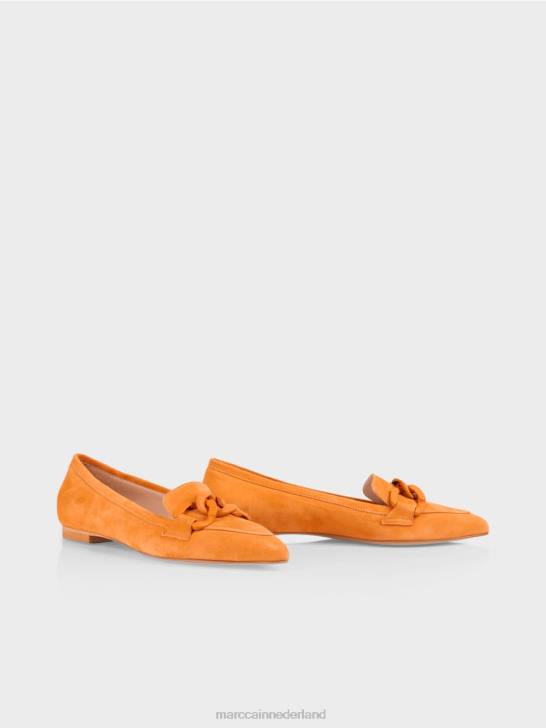schoenen helder oranje 464J1649 slip-ons met decoratieve ketting Marc Cain