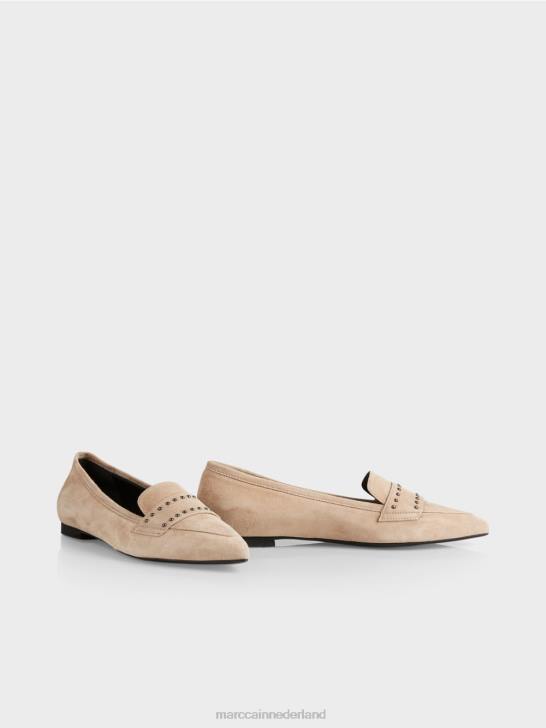 schoenen heldere toffee 464J1566 ballerina's met klinknagels Marc Cain